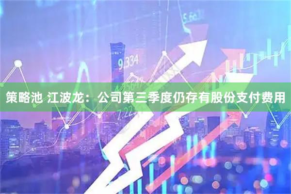 策略池 江波龙：公司第三季度仍存有股份支付费用